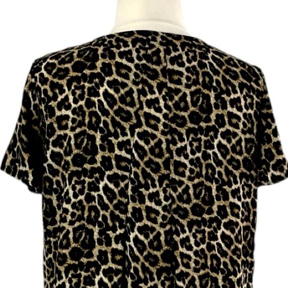 Chelsea & Theodore Tunic Top Short Sleeves Leopard Print Women’s Size XL - Picture 8 of 10